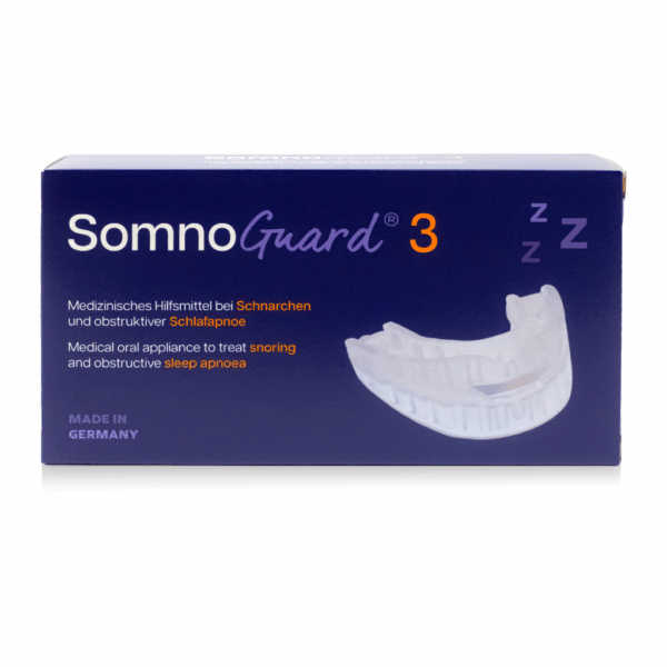 Tomed SomnoGuard® 3 new front packshot (mandibular advancement device)
