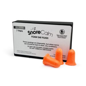 Snore calm elite foam ear plugs packaging
