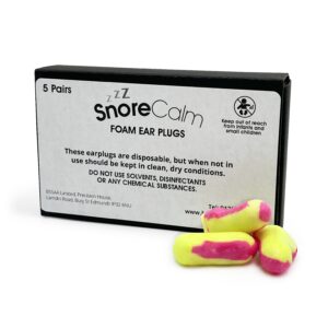 Snore calm foam ear plugs packaging