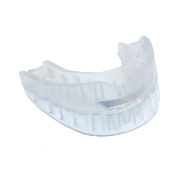 Unmoulded Tomed SomnoGuard® 3 mandibular advancement device before fitting.