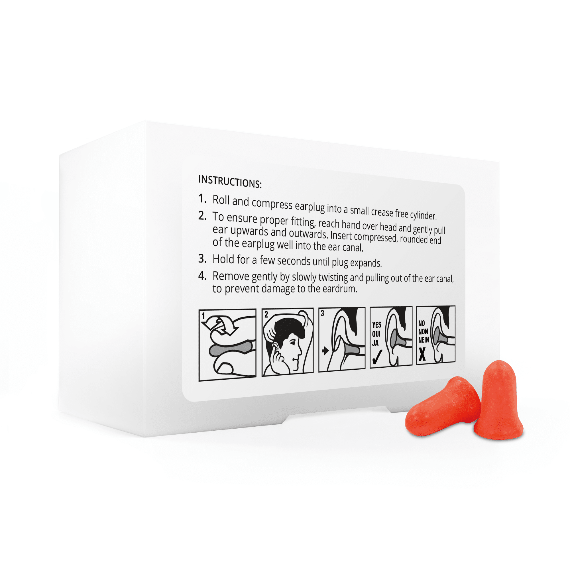 Snore calm elite foam ear plugs packaging x30